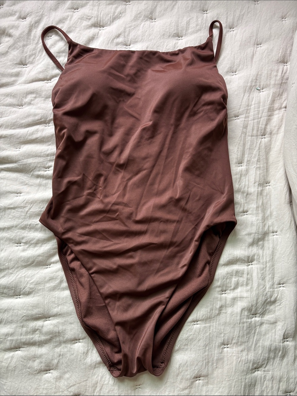 Shade & Shore Spaghetti-Strap One-Piece in Brown
